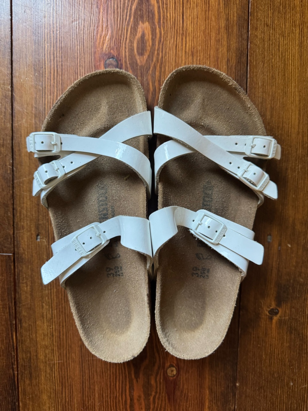 Mayari Birkenstock White Patent Leather Size 39 — Worn Once on Wedding Day!